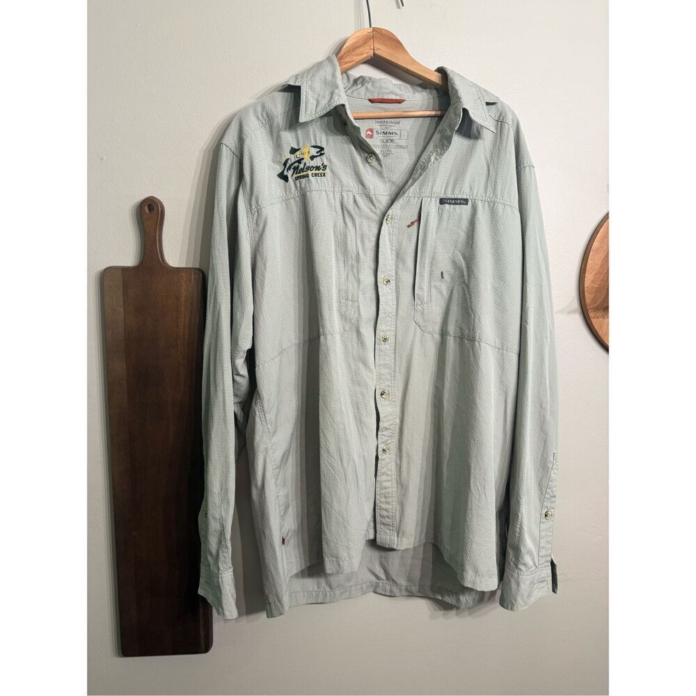 Simms Guide Series Insect & Shield Repellent Green Button-up Fishing Shirt XL